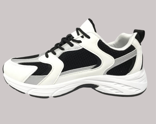 Zapatillas unisex de estilo deportivo en blanco y negro