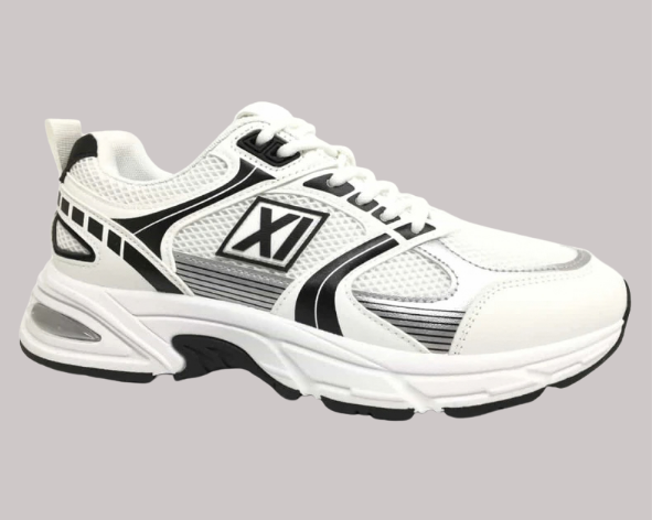 Zapatillas unisex de estilo deportivo en blanco y gris