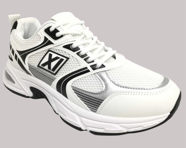 Zapatillas unisex de estilo deportivo en blanco y gris