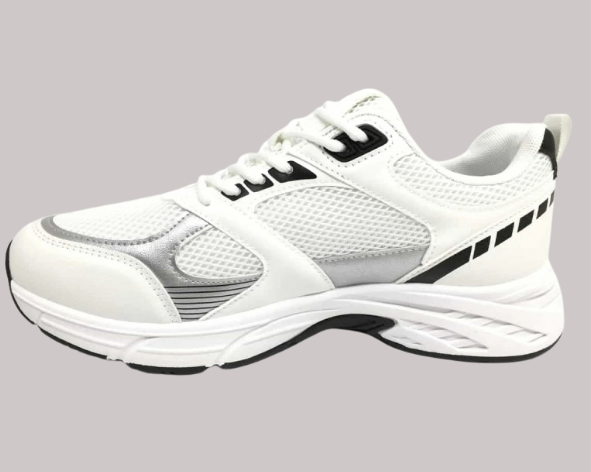 Zapatillas unisex de estilo deportivo en blanco y gris