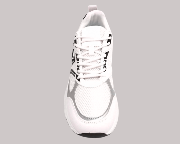 Zapatillas unisex de estilo deportivo en blanco y gris